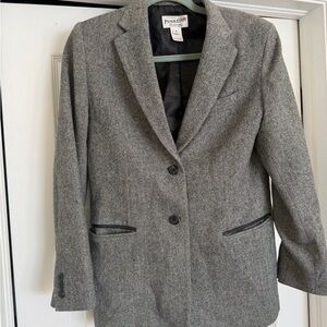 Vintage 100% pure virgin wool Pendleton Gray Herringbone Blazer